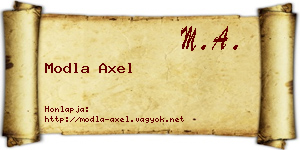 Modla Axel névjegykártya